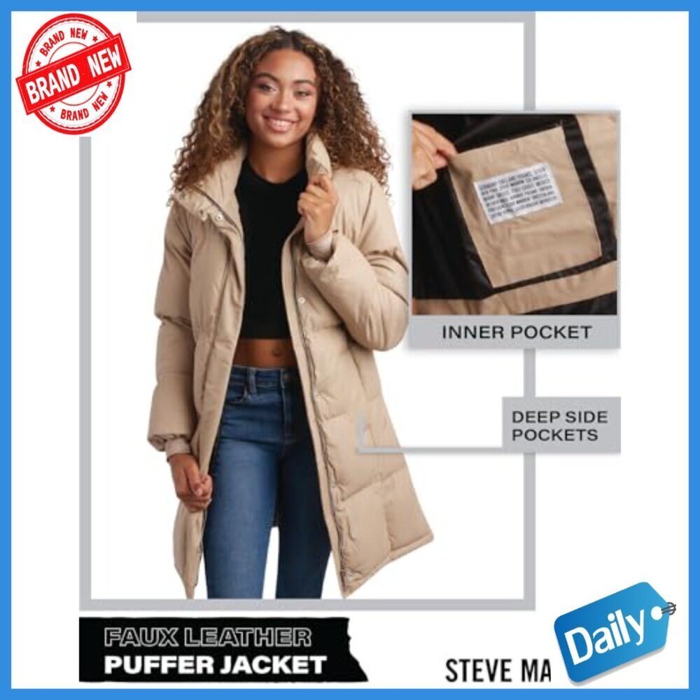 Long Puffer Jacket Weather-Resistant Insulated Winter Coat S-XL - Picture 2 of 7